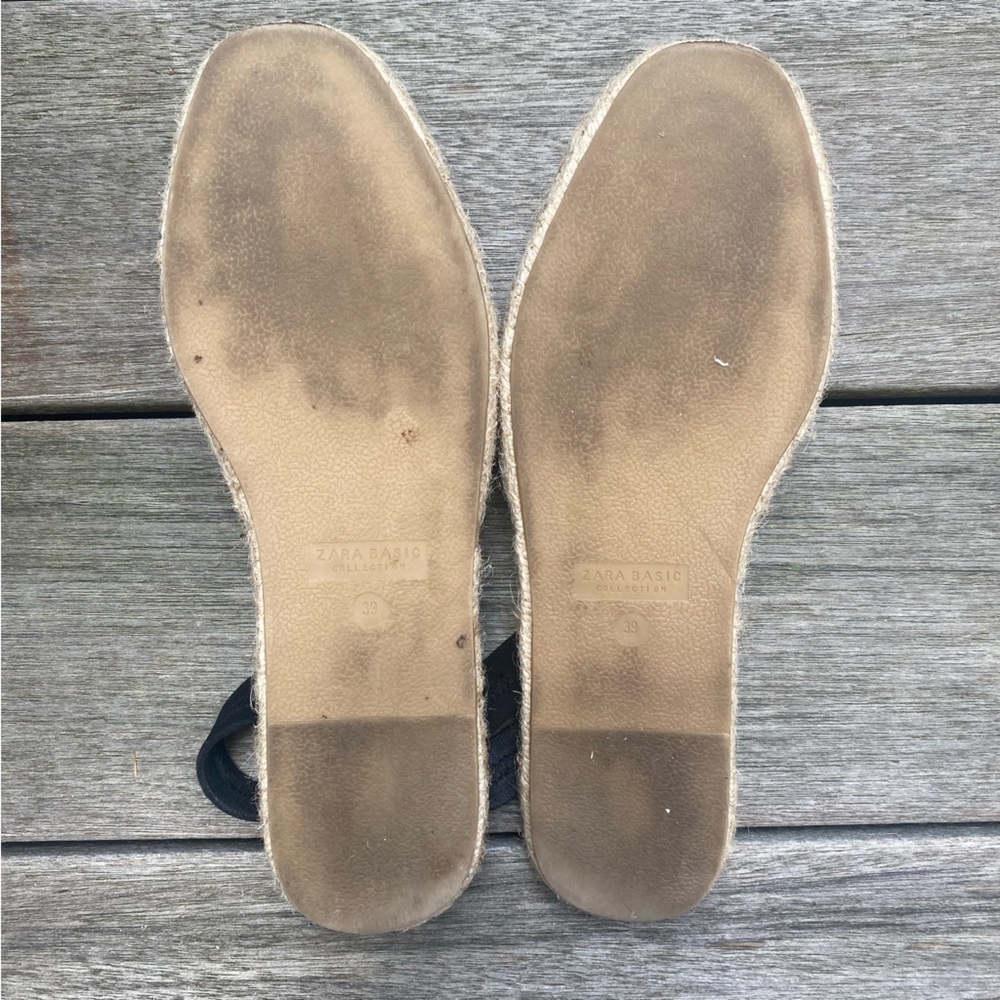 Zara Black Espadrille Sandals Size 8.5 / 39 - Picture 6 of 6